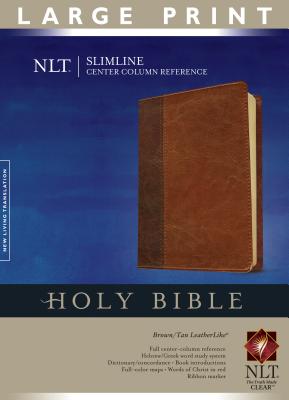 Slimline Center Column Reference Bible-NLT-Large Print (Tyndale)(Imitation Leather)